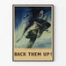 Vintage militär poster med flygplan från Royal Air Force och Ryska flygvapnet