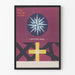 Väggdekorationsposter Kors och maritim kompass vintage