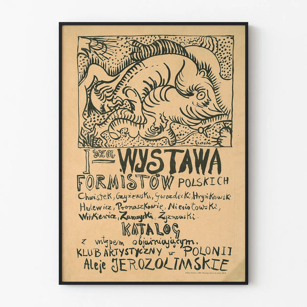 Gammal affisch för utställning med polska formister - vintage väggdekoration