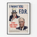 Vintageposter I Want You F.D.R. för väggdekoration