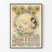Vintage poster Art Nouveau Il Mattino med kvinnlig studie och solrosor
