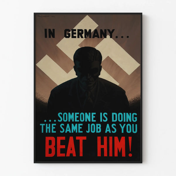 Vintage tysk propagandaposter - Historisk väggdekoration