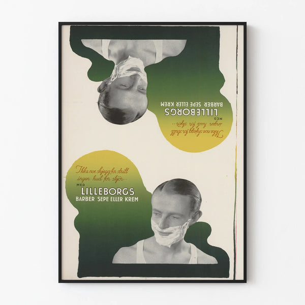 Vintage reklamposter för Lilleborgs kräm och raklödder