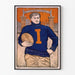 Vintageposter av amerikansk fotbollsspelare Illinois Field