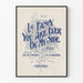 Vintageposter med blomsterbokstäver « In Fancy You Are Ever By My Side »