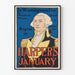 Vintageposter för väggdekoration Washington Harper's januari