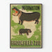Vintageposter med hippopotamuser från Brookfield Zoo – väggdekoration