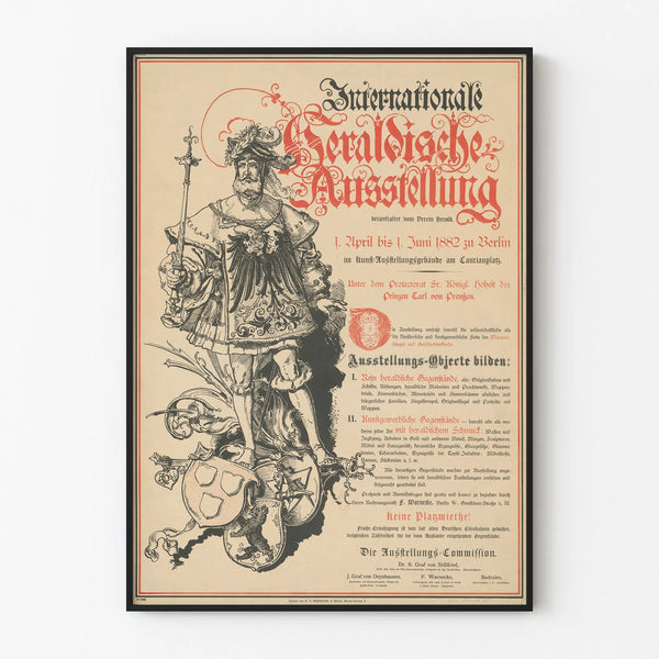Gammal poster för Internationella Heraldiska Utställningen Berlin 1882