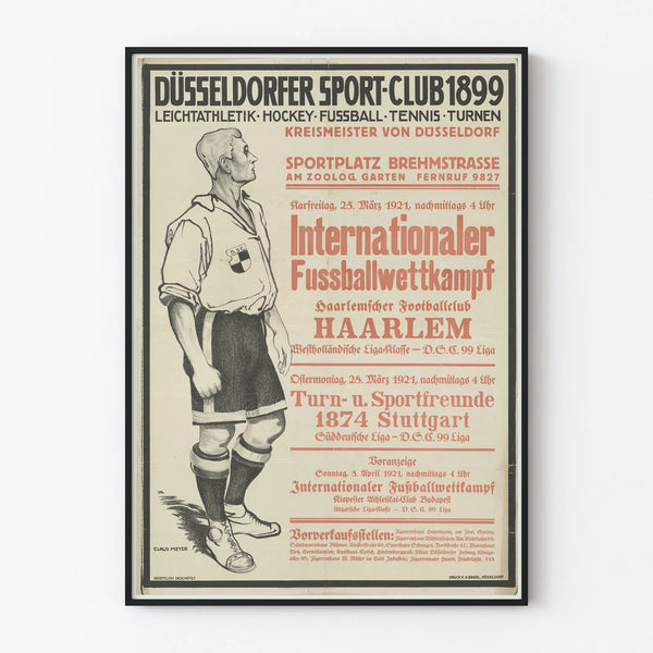 Vintageposter för internationell fotbollstävling Sportplatz Ruhrort