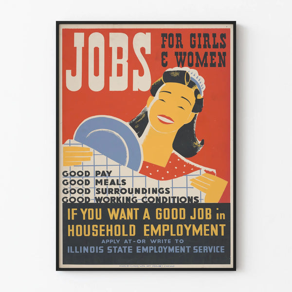 Vintageposter för flickor och kvinnor - Retro väggdekoration för kvinnors arbete