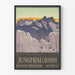 Vintageposter av Jungfrau-Bahn i de schweiziska Alperna för väggdekoration