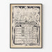 Vintageaffisch kalender Mars 1894 art nouveau stil