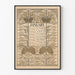 Vintage kalenderposter för januari 1898 med blomstermotiv i jugendstil