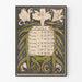 Väggkalenderposter för juli 1896 i Art Nouveau-stil