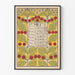 Dekorativt kalenderposter maj 1898 med körsbär och blad