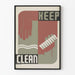 Dekorativ poster Keep Clean för en vintage och minimalistisk atmosfär