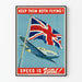 Vintageposter Keep Them Both Flying - Väggdekoration Flygning och Union Jack