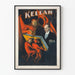 Vintage dekorativ poster KELLAR med röda djävlar och trollkarl