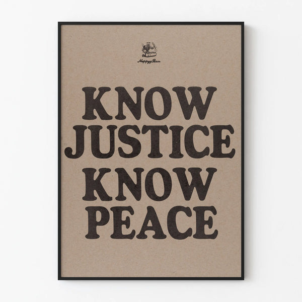 Väggdekorationsposter Know Justice Know Peace i vintage typografi