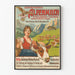 Vintageposter med mjölkig kondensat från Alperna, bergslandskapdekoration