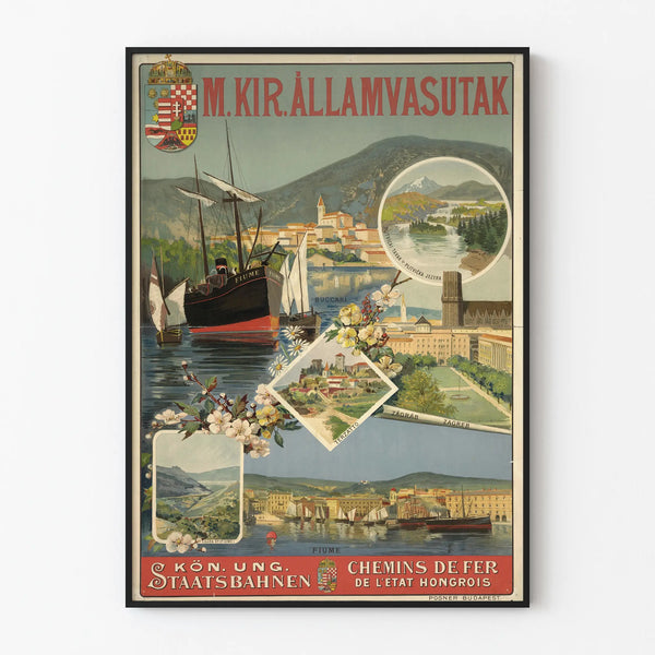 Vintageposter för ungerska järnvägar – Väggdekor för resor i Kroatien