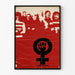 Dekorativ poster Feminist Kvinnefronten Röd och Svart