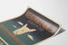 Vintage japansk art déco poster med stiliserad rävhuvud