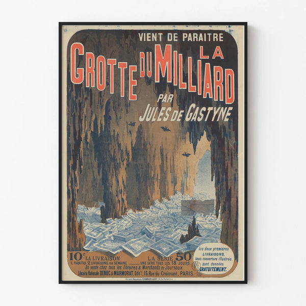 Gammal poster av Grotan i Miljard av Jules de Gastyne