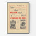 Vintageposter av Holland och Nordamerika, illustrerade gravyrer