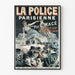 Vintageposter La Police Parisienne för väggdekoration