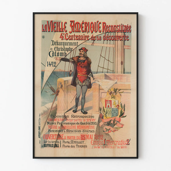 Vintageposter La Vieille Amérique - 4:e Hundraårsjubileet av Upptäckten 1492