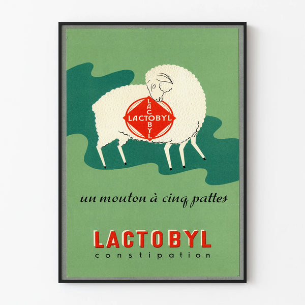 Vintageposter Lactobyl väggdekoration får