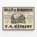 Vintageposter Le Billet de Marguerite - Komisk opera i 3 akter — inramlat konstverk på väggen