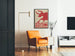 Väggposter med röd tjur – Minimalistisk och slående design