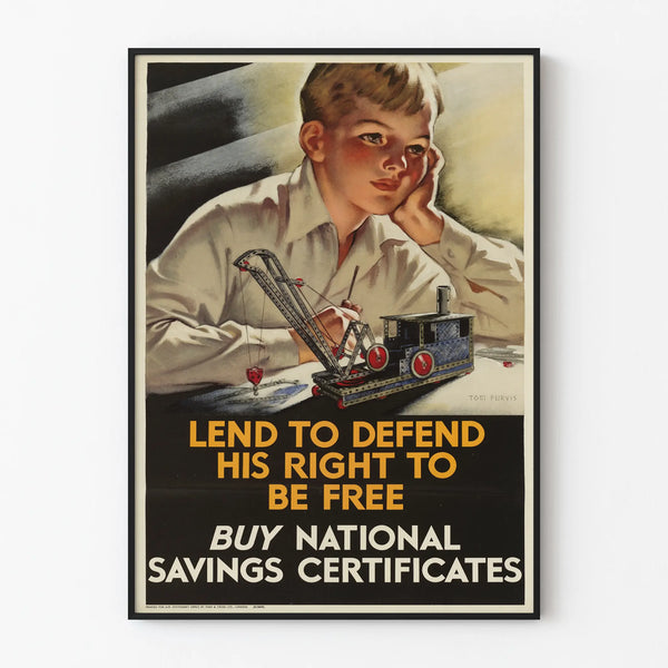 Vintage poster för väggdekoration - Kampanj för nationella sparcertifikat