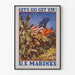 Vintageposter U.S. Marines Let's Go Get 'Em - Militär väggdekoration