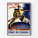 Vintage militär patriotisk poster Come On Canada