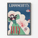 Vintageposter Lippincott's juli med kvinna och fyrverkeri
