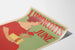 Vintageposter Lippincott's juni med kvinna i röd klänning