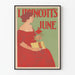 Vintageposter Lippincott's juni med kvinna i röd klänning