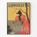 Vintageposter Lippincott's november med elegant röd kappa