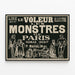 Vintageposter av Paris-monstren - Läs i Le Voleur Illustré — inramlat konstverk på väggen
