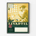 Vintage reklamposter Livartil artichoktextur