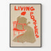 Vintageaffisch Living Posters med feminin silhuett och röd stol