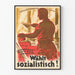 Tysk socialistisk vintageposter - Arbetare vid byggarbetsplatsen
