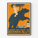 Vintageposter med nalle och barn - Beeren-Blut Naturliga Dryck