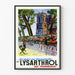 Vintageposter av Les Quais aux Bouquinistes och Lysarthrol