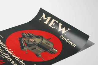 Vintageposter M.E.W. Motoren Mitteldeutsche Elektrizitätswerke GmbH