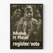 Vintageposter som uppmuntrar till registrering och röstning
