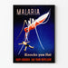 Vintage affisch mot malaria väggdekoration
